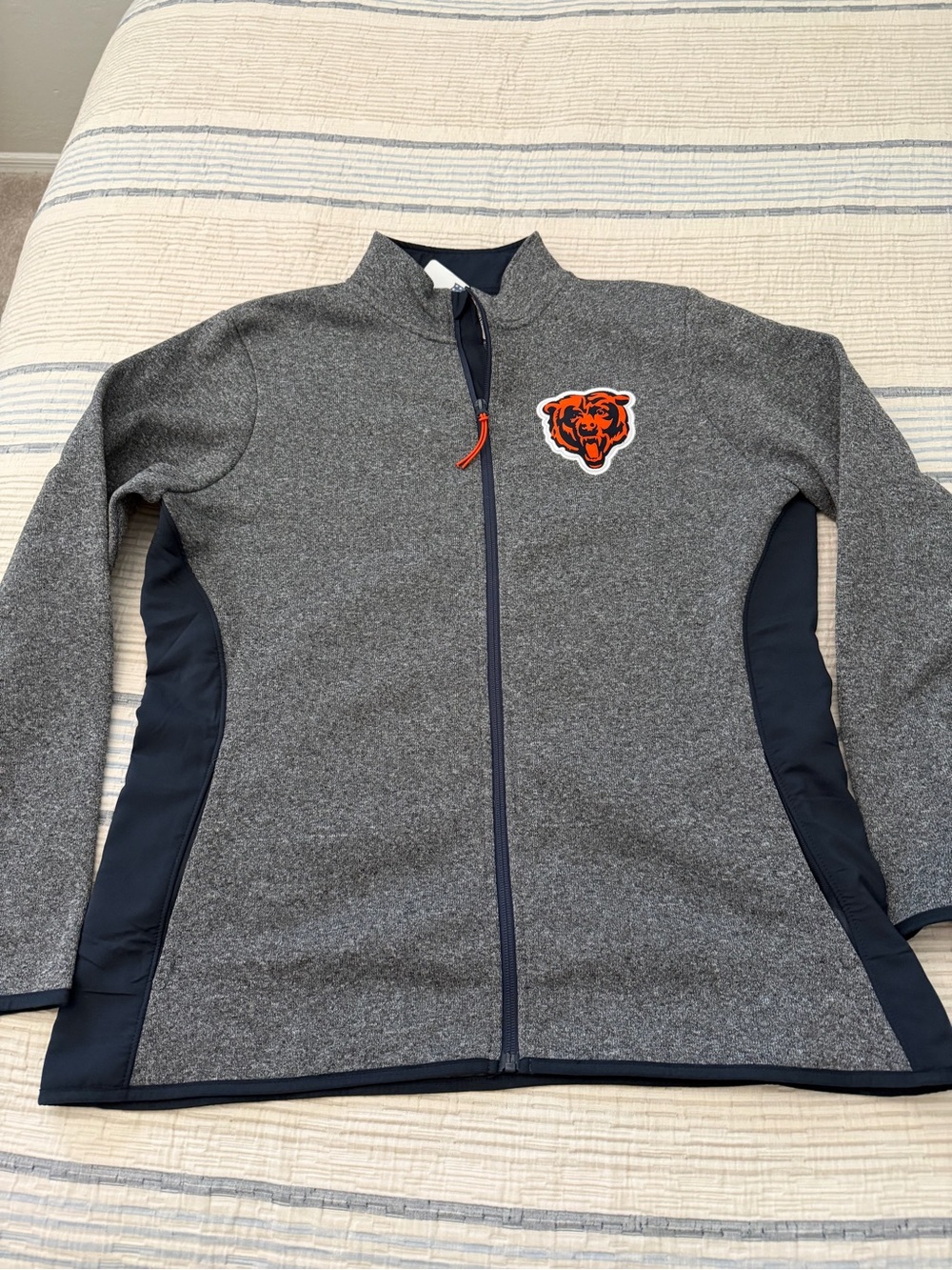 NFL Women's Heather Gray & Navy Jacket with Orange Accent